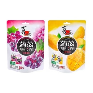 시즈랑 곤약 젤리, 적포도맛 & 망고맛 콤보팩, 새해 어린이 간식 필수템, 120g*2봉지 [과일 퓨레 + 주스] [쫄깃쫄깃하고 부드러우며, 씹는 맛과 풍미가 일품]