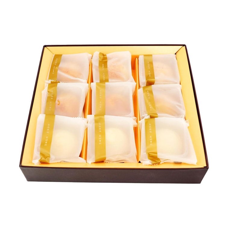 모듬 케이크 페이스트리 선물 상자, 9개입 19온스 녹두 페이스트*3, 검은콩 페이스트*3, 타로 페이스트*3 13