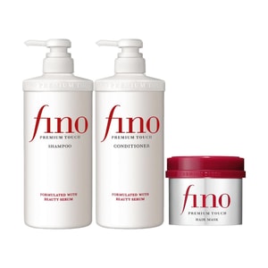 Fino Shampoo 500ml | Conditioner 500ml | Hair mask 230g - for Damaged Care Deeply Nourish【Value Pack】