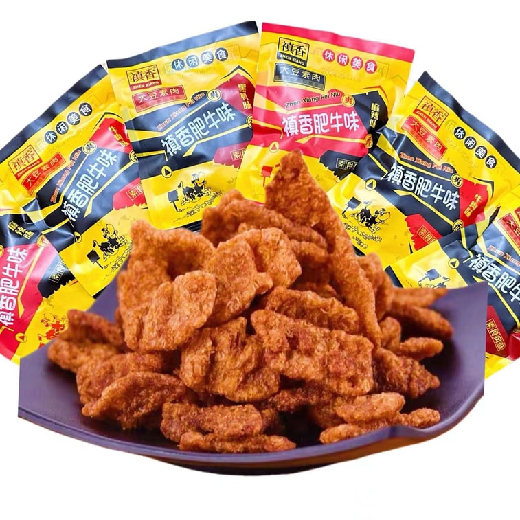 Spicy Beef Strips Soy Vegetarian Meat ChildHood Classic 28g*6 Bags. 3
