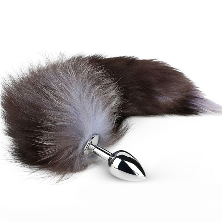 Female Fox Tail Artifact Pull Beads Sex Toys Black - Yami.com