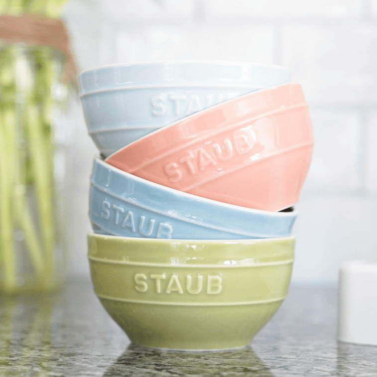 法国STAUB珐宝 陶瓷饭碗套装 家用汤面碗 马卡龙色系碗 6件套 4.75" 4