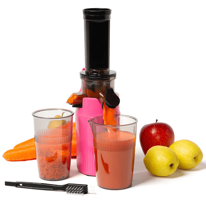 Ventray Essential Ginnie Juicer Compact Small Cold Press Juicer Vibrant Pink