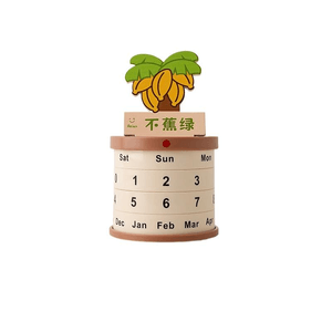 Beihanmei Banana Green Potted Perpetual Calendar Is Both A Decoration And A Calendar, Measuring 8 * 8 * 13.5cm