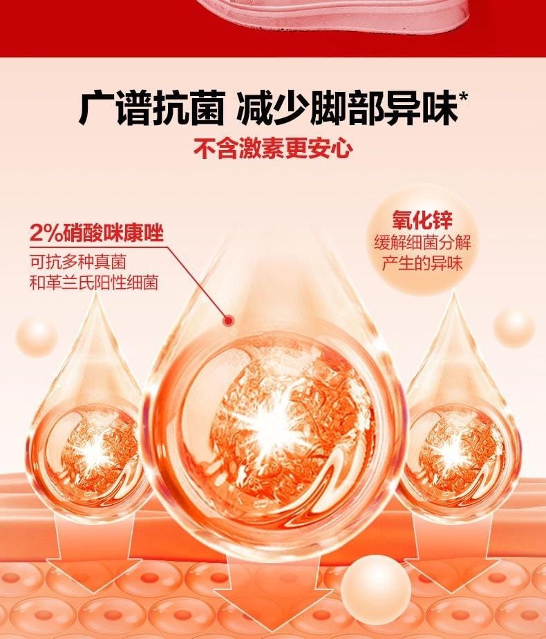 【中国直邮】 达克宁 硝酸咪康唑散 臭脚粉 咪康挫脚气粉 止痒脱皮杀菌除脚臭 40g/瓶