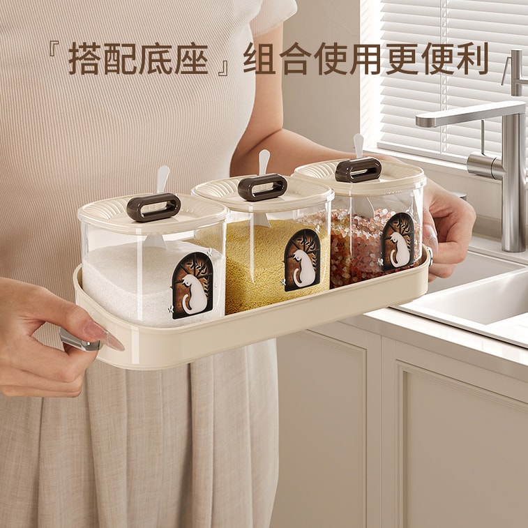 FaSoLa Life 調味料盒 一體多格 家用高階塑膠 收納盒 3格 5