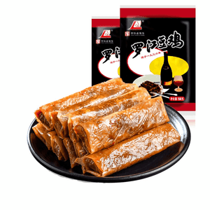 Bean chicken Vegetarian chicken and bean products Spicy bean skin rolls leisure snacks Spicy flavor 70g*2 bags