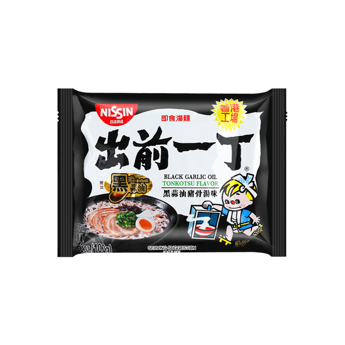 日本NISSIN日清 出前一丁 即食湯麵 黑蒜油豬骨湯口味 100g