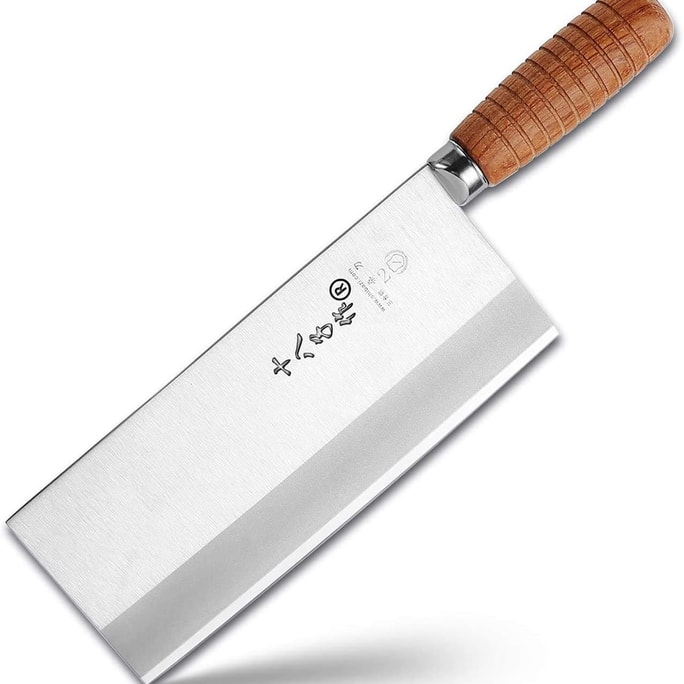 中国 十八子作 8寸菜刀 专业厨师刀不锈钢 不沾涂层刀片附防滑木柄