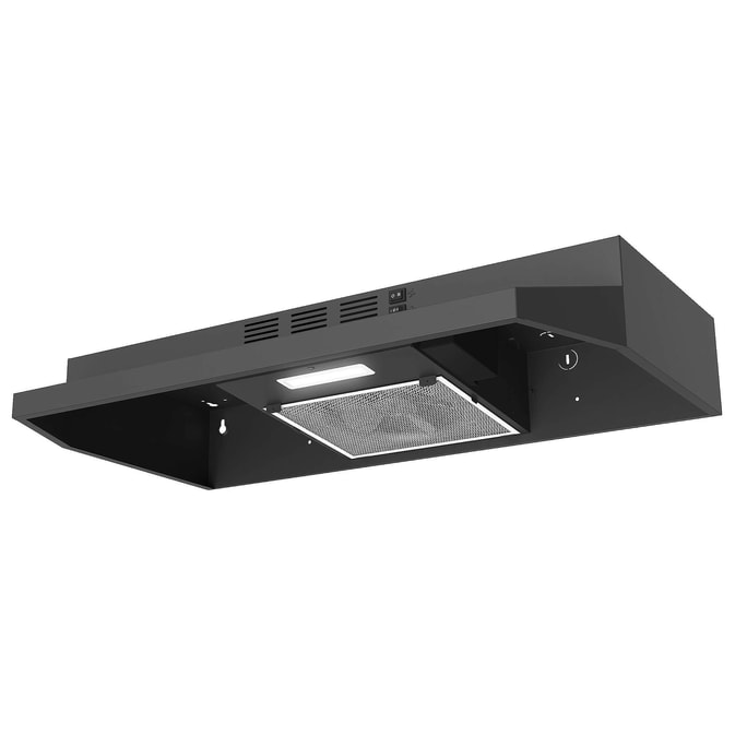 30 Inch Under Cabinet Range Hoodwith LED Light & 2 Speed Exhaust Fan Black