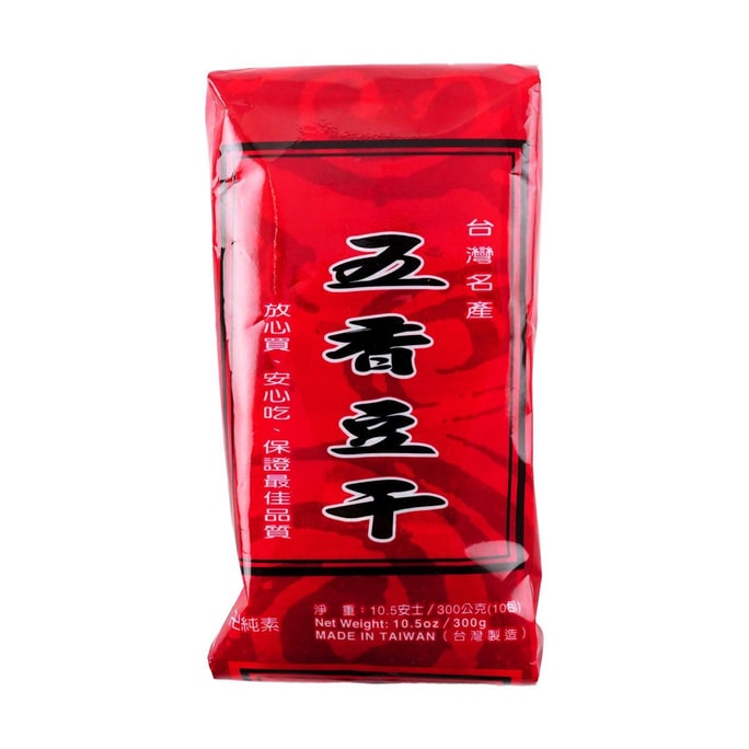 Red Label Square Dried Bean Curd,Five Spice Flavor, 10.58 oz