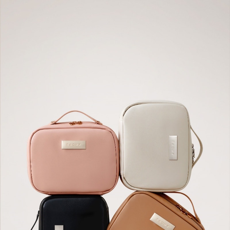 【中国直邮】 里序 化妆包2025新款便携旅行手提洗漱包大容量高级化妆品收纳包 XL 蛋壳色-一个装