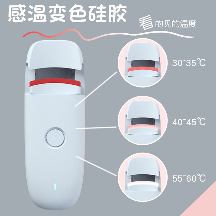 Heated Eyelash Curler, Temperature Controlled Rechargeable Mini Portable, Color Changing Silicone Wide Angle Sakura Pink  1 Unit 3