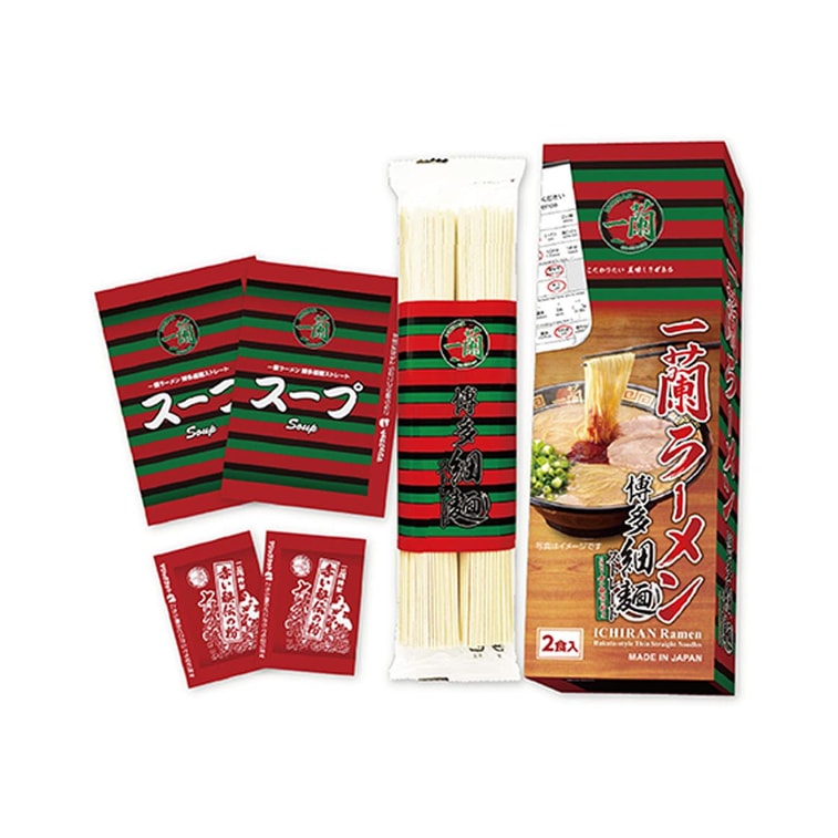 博多風豚骨ラーメン（細麺）、スパイシーな赤い調味料付き、2食分、9.1オンス 3