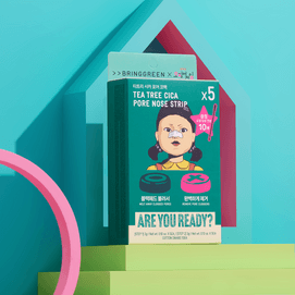 韓國BRING GREEN芭蘭歌林 茶樹積雪草黑頭淨鼻貼 一敷一抹兩部曲 5片 清潔去黑頭粉刺皮脂 舒緩鎮定【NETFLIX魷魚遊戲聯名限定】