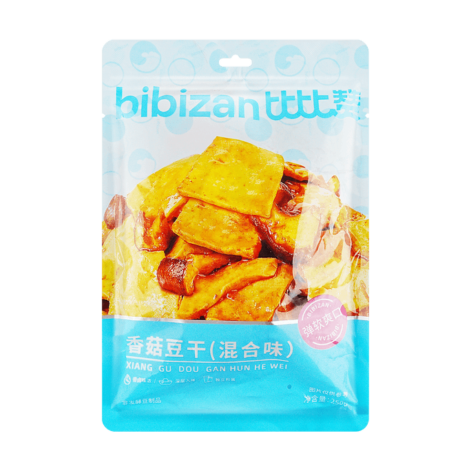 【斷貨王爆款不夠吃】比比贊 香菇豆乾豆腐乾辣條美食小包裝聚會必備蘑菇混合口味燒烤五香 250g