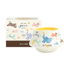 QILI其里 奔跑的動物香氛蠟燭 生日禮物室內持久小眾藝術香氛禮品 棉花與羊 160g