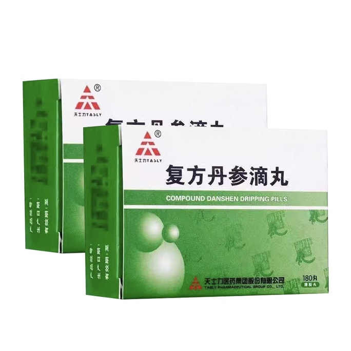 Tasly Danshen Pills 180-pk: Boost Blood Flow Ease Pain. For angina & chest discomfort. Official heart care