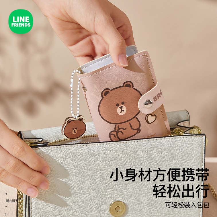 Card Bag ID Organizer Large Capacity Driver's License Piece Leather Case Brown Bear 3