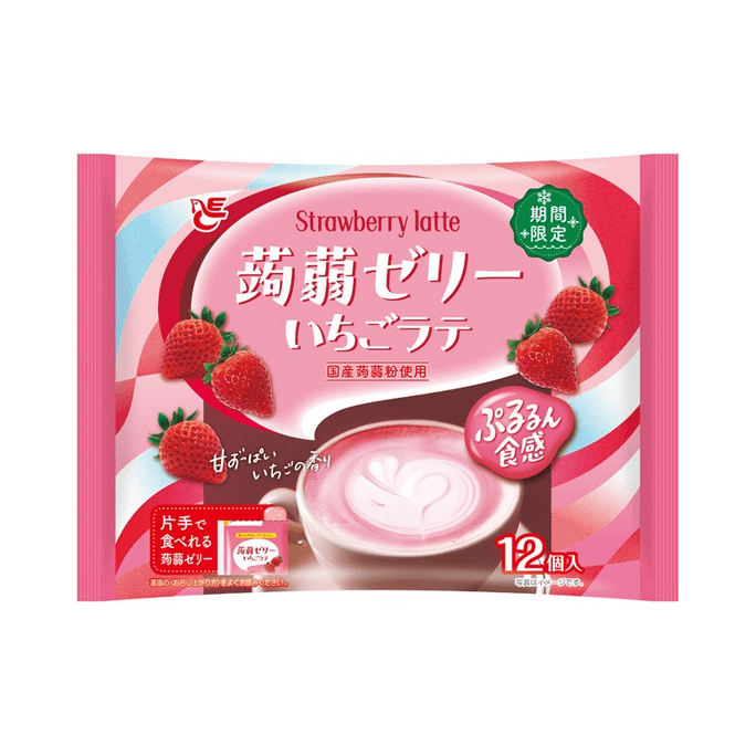 【日本直郵】 日本 ACE BAKERY 蒟蒟果凍 草莓拿鐵味 18g*12個