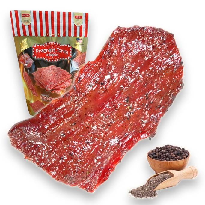 Fired-Grilled Beef Jerky (Black Pepper flavor 8 ounce) authentic Singapore-style jerky 226g