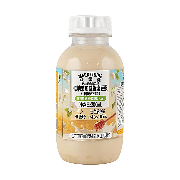 沃集鲜 低糖茉莉味蜂蜜豆浆 300ml【高蛋白】