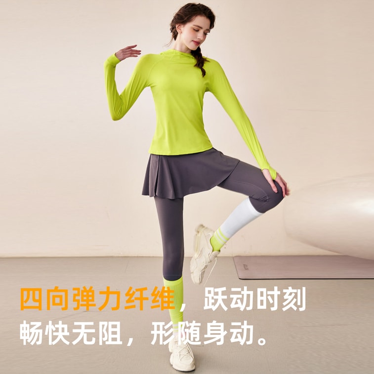 Outdoor Sports Cycling Sun Protection Quick-Dry Clothing Yoga Fitness Wear Set, Black Long Sleeve + Black Culottes 3XL 6