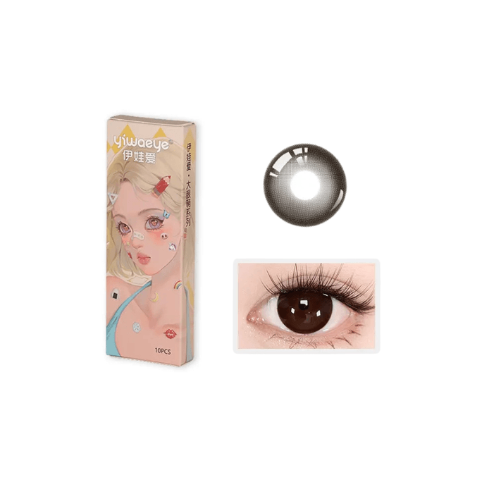 Yiwa Eyes ビッグアイズ キュート カラーコンタクトレンズ ラージ直径14.5mm #柚见美式 1日使い捨て 10枚パック 0