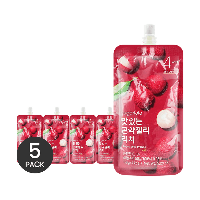 Konjac Jelly Drink Lychee 5.3 oz*5【5 Packs】