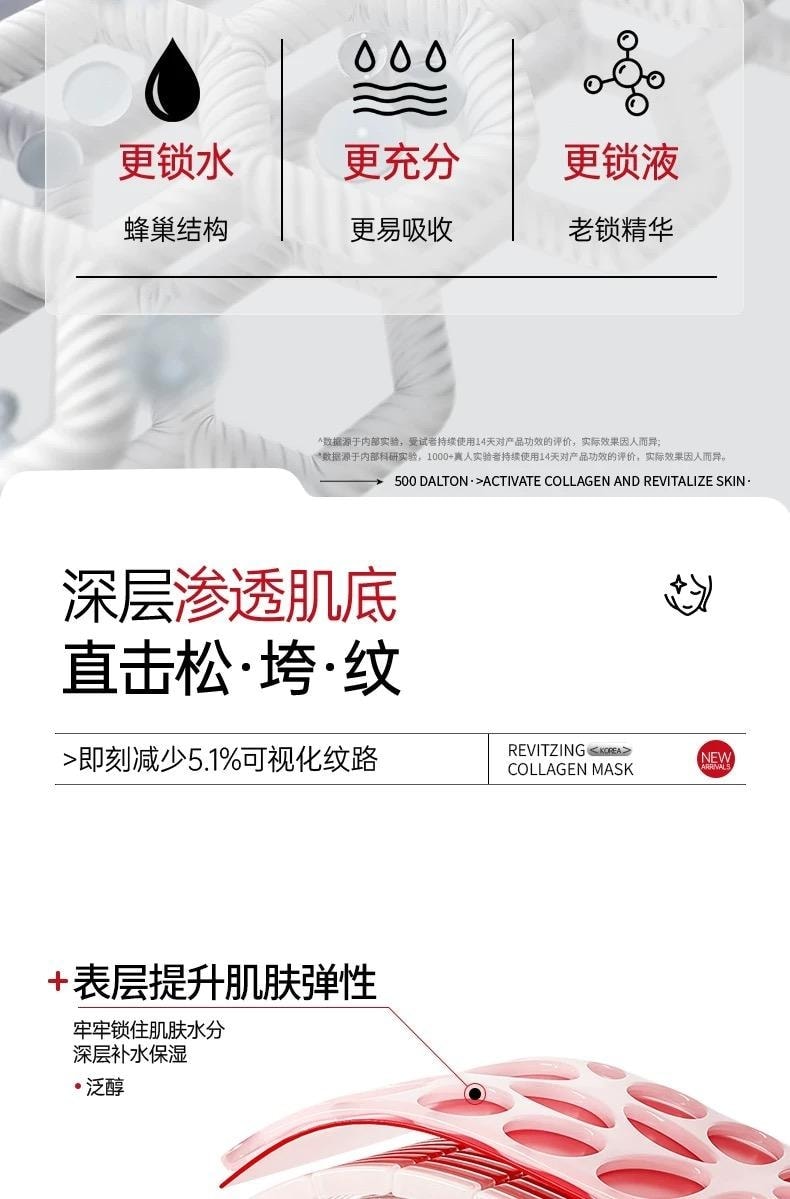 【中国直邮】 韩国 赫诗琴 童颜胶原炮灌注面膜 深层补水 提拉紧致 水解胶原蛋白 熬夜急救 23g×5片/盒【皮肤科推荐】