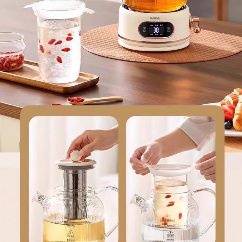 【中国直邮】 法国 思密达 110V全玻璃恒温养生壶新款家用多功能烧水壶小家电  1.2L 一个装