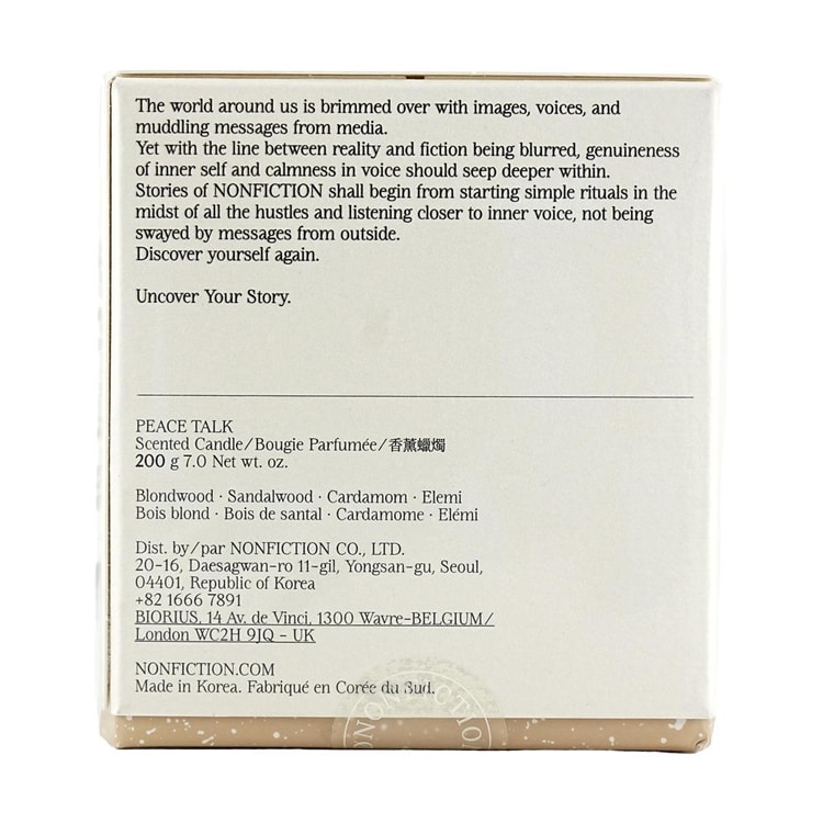 NONFICTION Candle, Peace Talk,7 oz - Yami.com