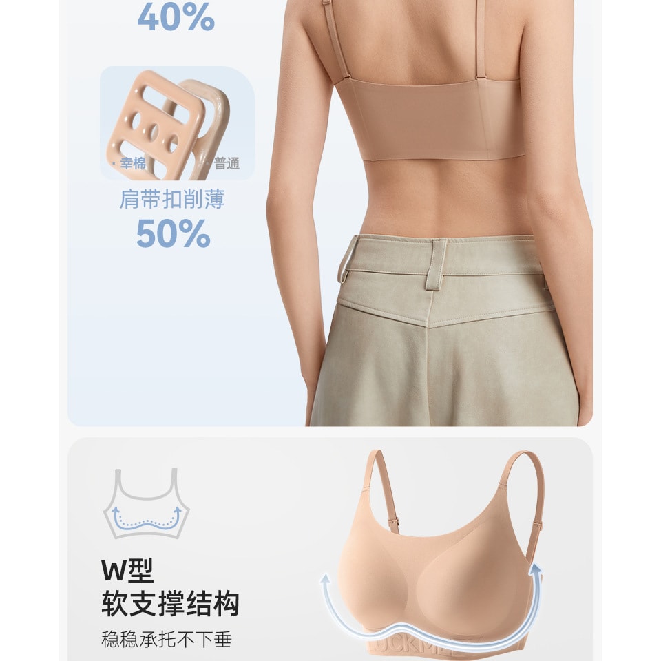 幸棉肤色背心ABC夏季无痕粉底液文胸隐形舒适美背内衣无尺码薄款透气胸罩