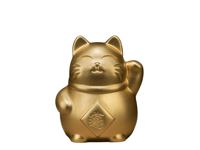 Copper Master Zhaocai Cat Real Gold Gilded Desktop Opening Copper