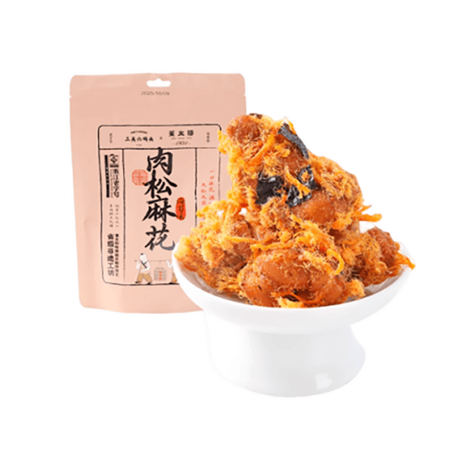 [중국 직송] 삼관류마투 해초맛 돼지고기 솜사탕 바삭하게 튀긴 반죽 꼬치, 수제 간식, 짭짤한 간식, 레저 식품, 138g*1 봉지