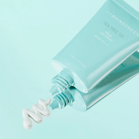 韩国BRING GREEN芭兰歌林 茶树积雪草清新防晒霜 Non-nano物理防晒 SPF50+ PA++++ 50ml 哑光干爽 水润镇静舒缓不搓泥 敏感肌痘痘肌专研 孕妈妈婴儿可用 