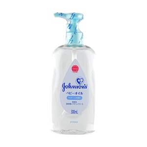 日本JOHNSON强生 婴儿油 抚触油新生婴儿润肤油专用宝宝油 无香料 300ml