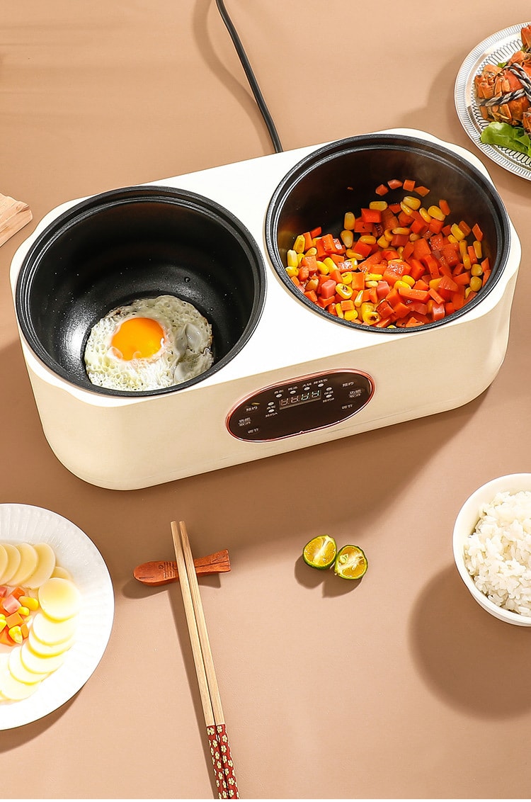 力好佳 多功能鸳鸯锅电热火锅双胆电饭锅全自动电饭锅送蒸笼 一台