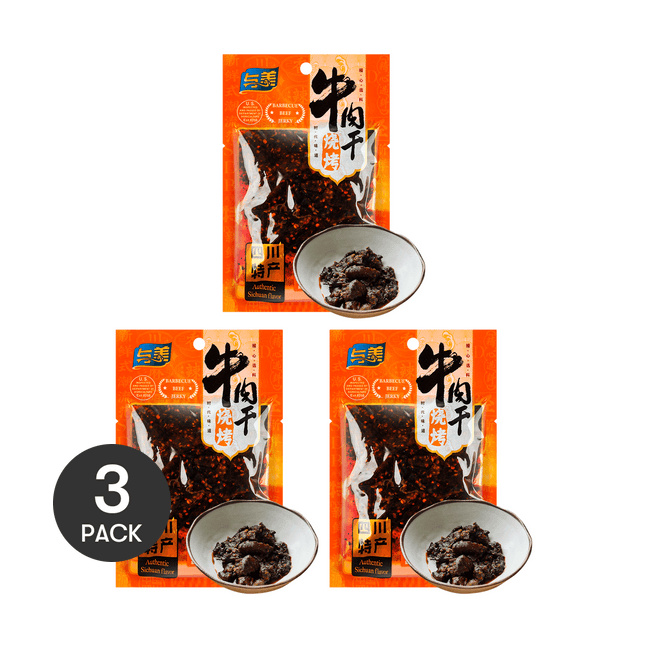 【Value Pack】Spicy Sichuan BBQ Beef Jerky, 3.5oz*3
