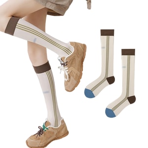 Women's Trendy All Match Sports Calf Socks For Running Yoga Cream Yellow Size F 1 Pair