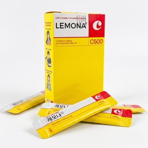 Vitamin C Powder 500mg, 10 Sticks, Lemon Flavor, Daily Immune Support
