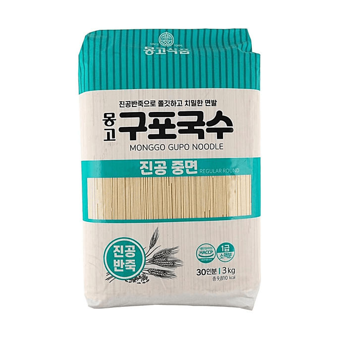 구포 밀가루 국수, 두꺼움, 105.8 oz [진공 반죽][쫄깃한 식감]