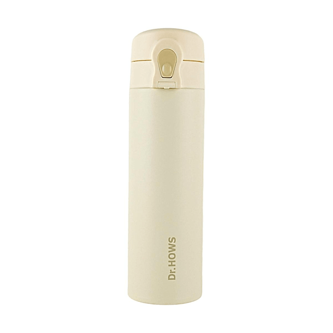 아띠 원터치 보온병, 11.83 fl oz, #베이지, 진공 단열 핫앤콜드 경량