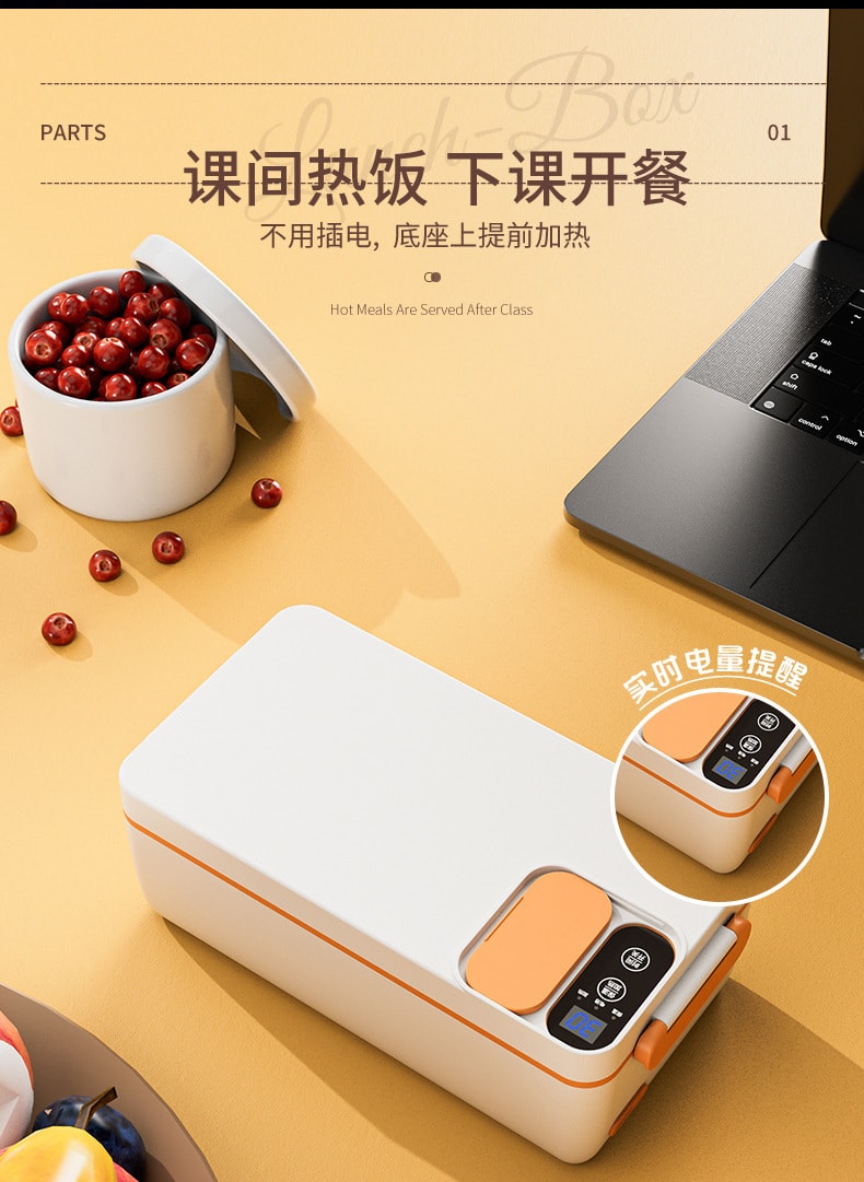  多蒙 充電式電熱盒內附加熱304不銹鋼無線便攜式-綠色 1 把