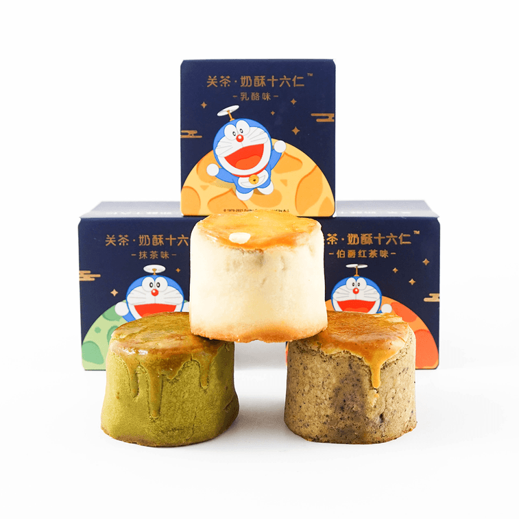【北美独家】关茶X 哆啦A梦 奶酥十六仁糕点 月饼礼盒 6枚心意装 300克【本礼盒刀叉为塑料刀叉】 19
