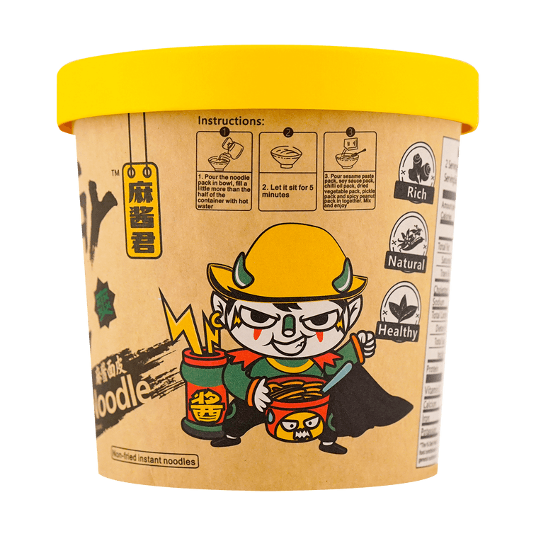 食族 麻醬麵皮 桶裝 155g 網紅抖音 5