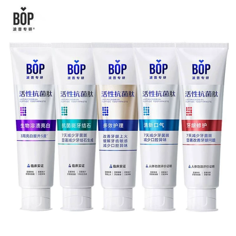 Antibacterial Peptide Whitening Toothpaste - Freshens Breath, Brightens and Cleans Yellow Teeth, Multi-Effect Care, 120g 5