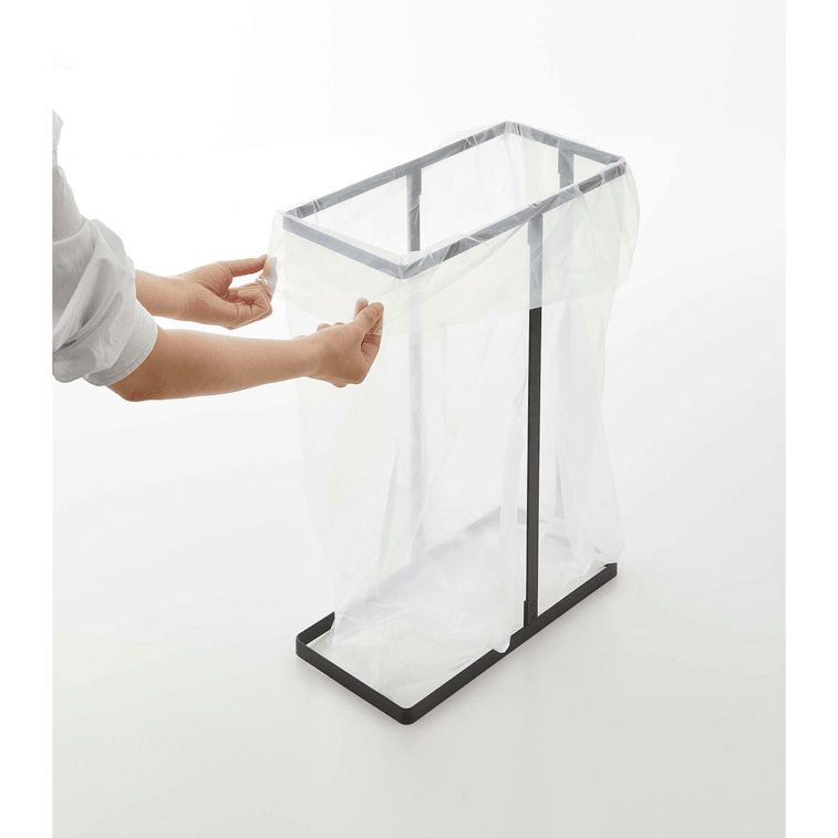 Japanese Yamazaki Home 附蓋垃圾袋架 - 鋼黑 1件 6