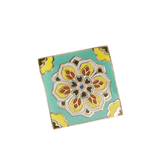 Dunhuang Academy Well Color · Dunhuang Seaweed Well Brooch Badge Stone Blue Tuanhua 3 * 3cm