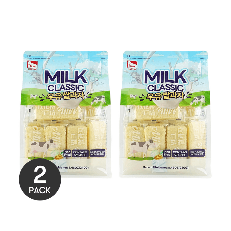 Milk Flavored Rice Crackers, 8.46 oz*2【2 Pack 】【Non Fried】 3